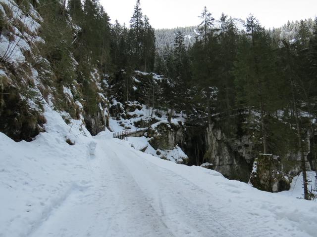 die Strasse hinauf zur Griesalp ist im Winter jeweils gesperrt