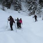 über Tiefschnee geht es alles abwärts