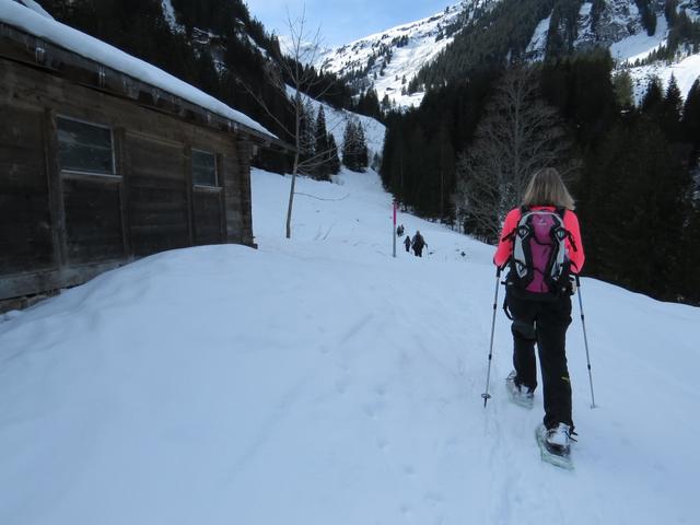 kurz nach einem Heustall Punkt 1309 m.ü.M. zweigt unsere Route rechts ab...