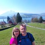 Erinnerungsfoto aufgenommen beim Schloss Meggenhorn