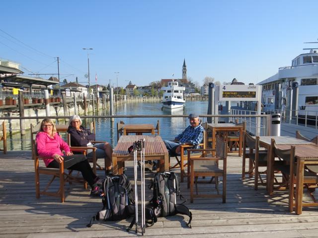 im Restaurant Hafen in Romanshorn, haben wir mit unseren Ostschweizer Pilgerfreunden abgemacht