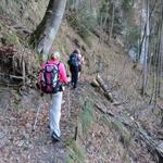 der Bergpfad wird nun abenteuerlich