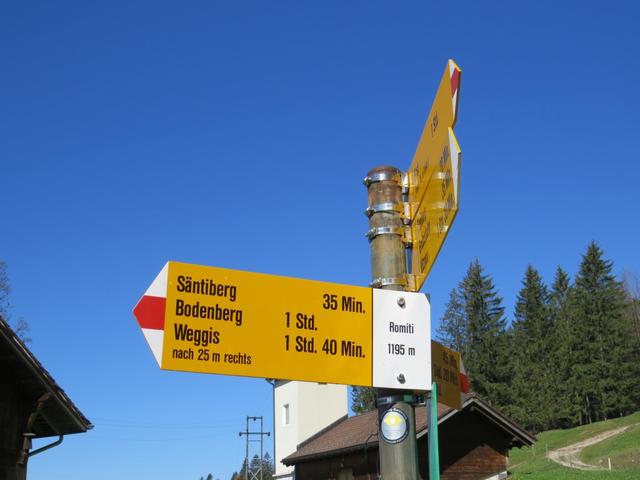 Wegweiser bei der Bahnstation