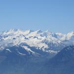 in die Berner Alpen mit Finsteraarhorn, Mönch und Eiger