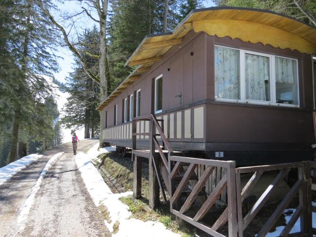 der Personenwagen Nr.4 der ehemaligen Rigi-Scheidegg Bahn wurde als Restaurant umfunktioniert