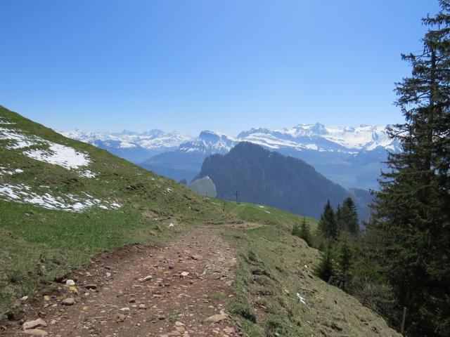 der Wanderweg senkt sich nun