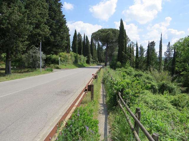 schön getrennt von der Strasse und mit sehr schöner Aussicht geht es weiter Richtung Chianni