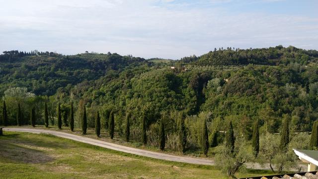 Blick aus dem Fenster in die Toskanische Landschaft