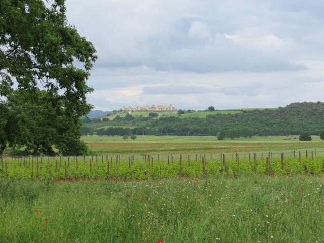 unerwartet taucht vor uns am Horizont Monteriggioni auf