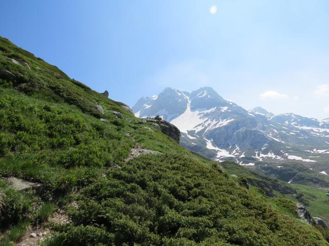 ...aber problemlos machbaren Wanderweg, gewinnen wir laufend an Höhe