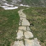 über einen Steinplattenweg durchwandern wir ein schönes Naturschutzgebiet