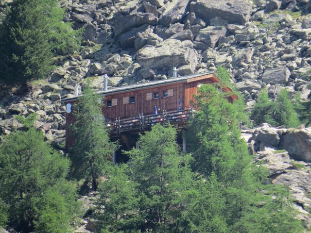 von der Hängebrücke erblicken wir die Europahütte unser nächstes Ziel