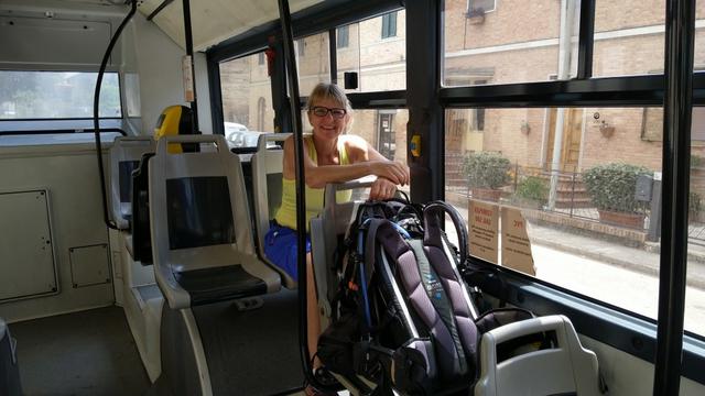 mit dem Bus fahren wir danach von Monteroni d'Arbia nach Siena zurück