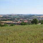 Blick vom Höhenzug hinunter nach Monteroni d'Arbia