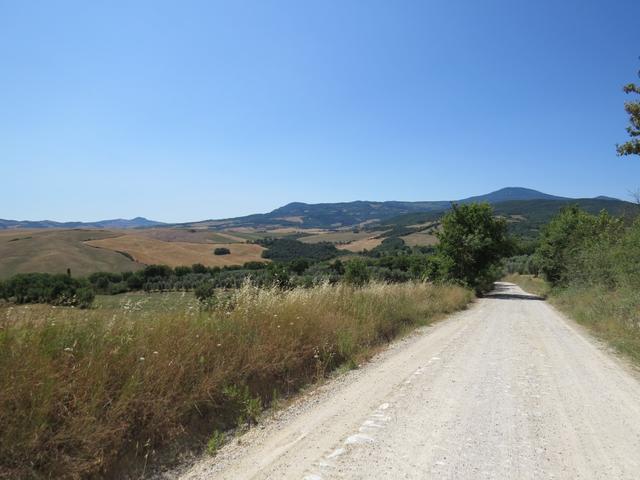 Blick Richtung Monte Amiata mit der Abbadia San Salvatore, das wir auch besucht haben