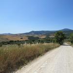 Blick Richtung Monte Amiata mit der Abbadia San Salvatore, das wir auch besucht haben