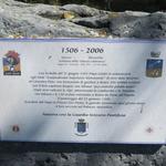 Gedenktafel von der Schweizergarde, die wegen dem 500 jährigem Jubiläum von der Schweiz hier hindurchgelaufen sind