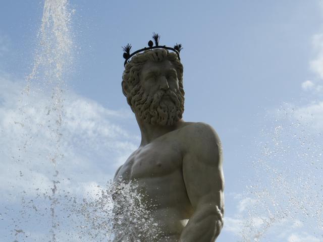 der Neptunbrunnen wurde wegen den Hochzeitsfeierlichkeiten von Francesco, Sohn Cosimos I., und Johanna von Österreich erstellt
