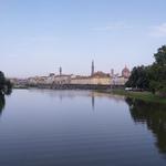Blick zurück zur Altstadt von Florenz