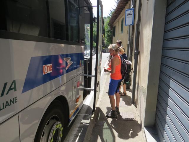 mit dem Bus fahren wir danach zurück nach Pontassieve