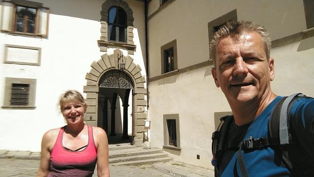 Erinnerungsfoto aufgenommen beim Kloster Camaldoli