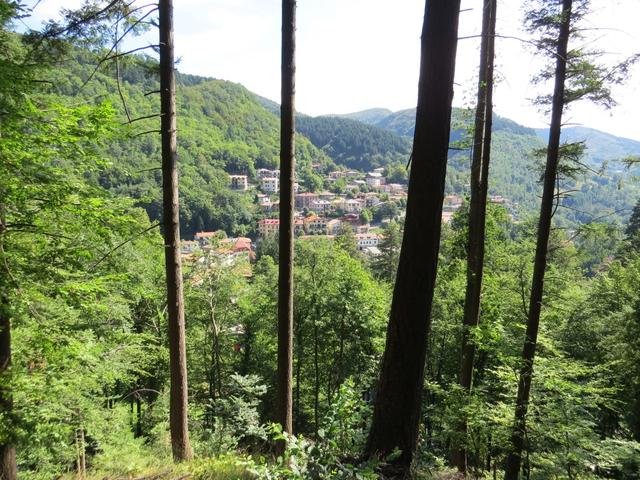 von einer Anhöhe aus, erkennen wir das Dorf Badia Prataglia, das sich als Zentrum des Casentino nennt