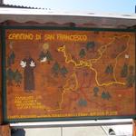 Infotafel über die Via San Francesco durch das Casentino