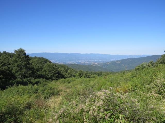 Blick in die Ebene Richtung Poppi und Bibbiena