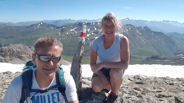 Erinnerungsfoto aufgenommen auf dem Sattel 2904 m.ü.M. nördlich des Schadler