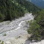 die Aua Sesvenna wird immer grösser, und bei Hochwasser führt sie viel Geschiebe ins Tal hinunter