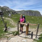 meine Maus beim Passo di Slingia (Schlinigpass) 2297 m.ü.M.