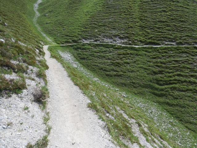 der Wanderweg flacht nun ab...