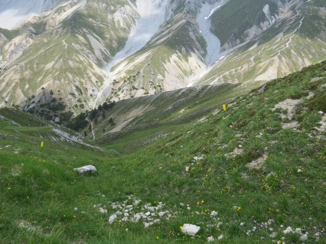 Blick nach unten von wo wir gekommen sind