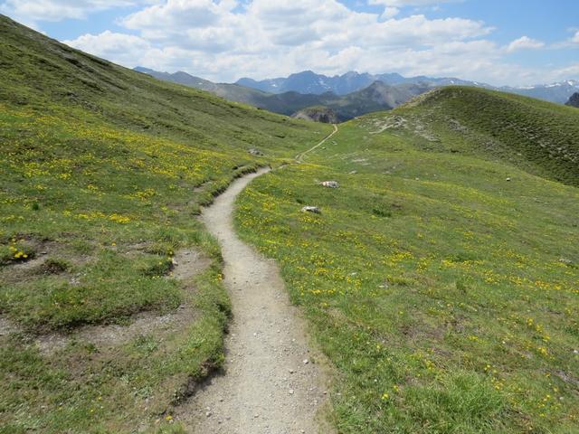 kurz nach einer Geländekuppe ändert sich die Umgebung schlagartig