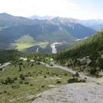 Tiefblick hinunter zur Ofenpassstrasse