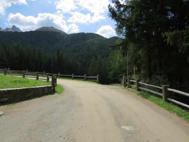 über die breite Fahrstrasse erreichen wir die Häuser von Buril 1698 m.ü.M.