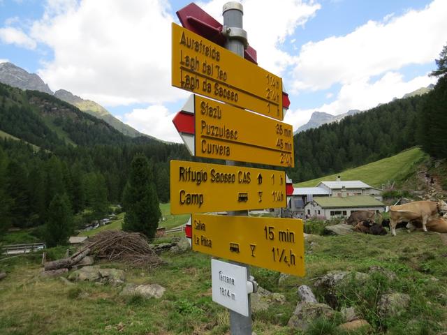 Wegweiser bei Terzana