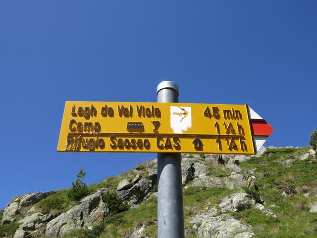 wir biegen links ab Richtung Lagh da Val Viola