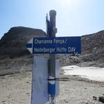 Wegweiser bei Punkt 2955 m.ü.M. bevor wir zur Heidelbergerhütte wandern, machen wir einen kurzen Abstecher...