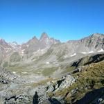 wir bestaunen Piz Fliana, Verstanclahorn, Silvretta, die beiden Piz Buin und Piz Jeramias