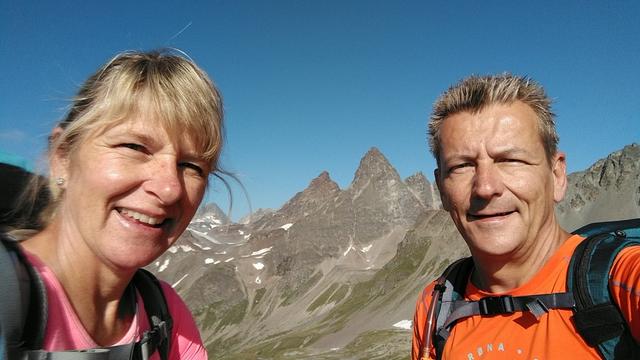 Erinnerungsfoto aufgenommen auf der Furcletta