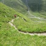 hier ist gut ersichtlich wie der Wanderweg steil hinaufführt