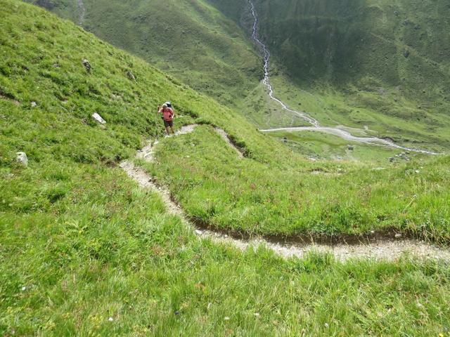 hier ist gut ersichtlich wie der Wanderweg steil hinaufführt