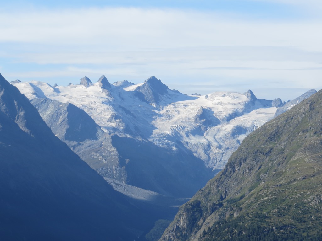 das Val Roseg mit Piz Roseg, I Gemelli, Piz Glüschaint und Il Chapütschin