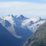 das Val Roseg mit Piz Roseg, I Gemelli, Piz Glüschaint und Il Chapütschin