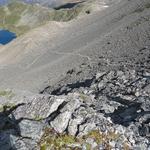 der Bergweg von Muottas Muragl her kommend, ist nun sehr gut ersichtlich