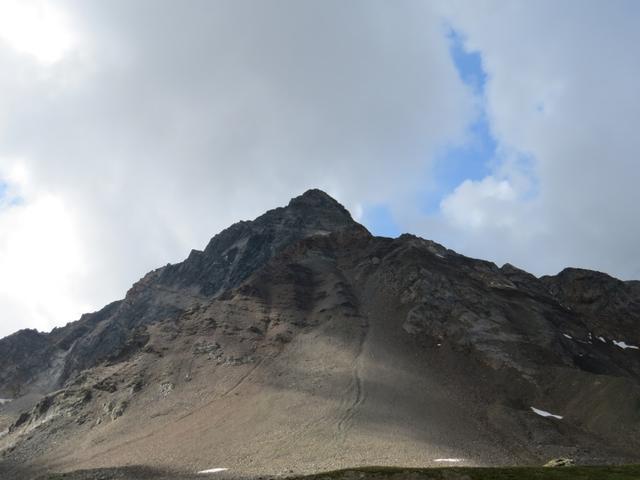 rechts von uns der Piz Languard. Sofort kommt uns die Bergtour auf den Piz Languard in den Sinn. Superlativ.