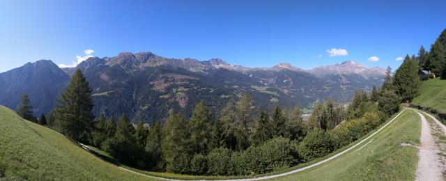 Panoramabild mit Blick in das Val Poschiavo aufgenommen bei Barghi