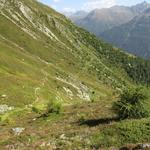 gut ersichtlich der Wanderweg Richtung Lavin