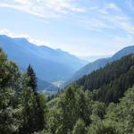 mit einer sehr schönen Aussicht auf das Val Bregaglia verlassen wir die Besenbeiz